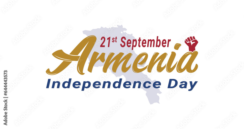 Armenia Independence Day: Commemorating the Spirit of Freedom and Resilience. Handwritten calligraphy text Vector design
