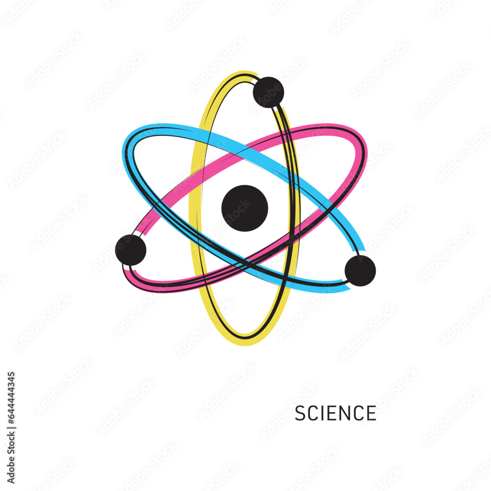 Abstract vector atom icon science symbol isolated Abstract vector atom icon science symbol isolated