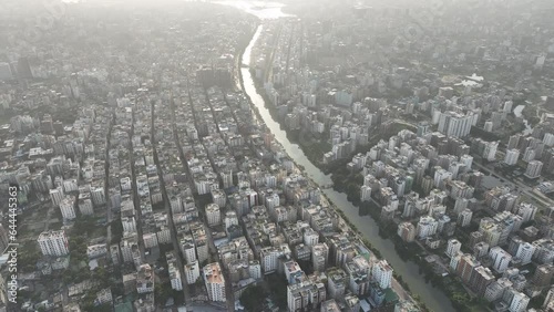 Aerial view of Dhaka cityscape, Dhaka, Bangladesh. photo