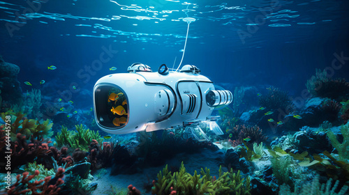 Underwater robot surveying marine ecosystems © NURA ALAM