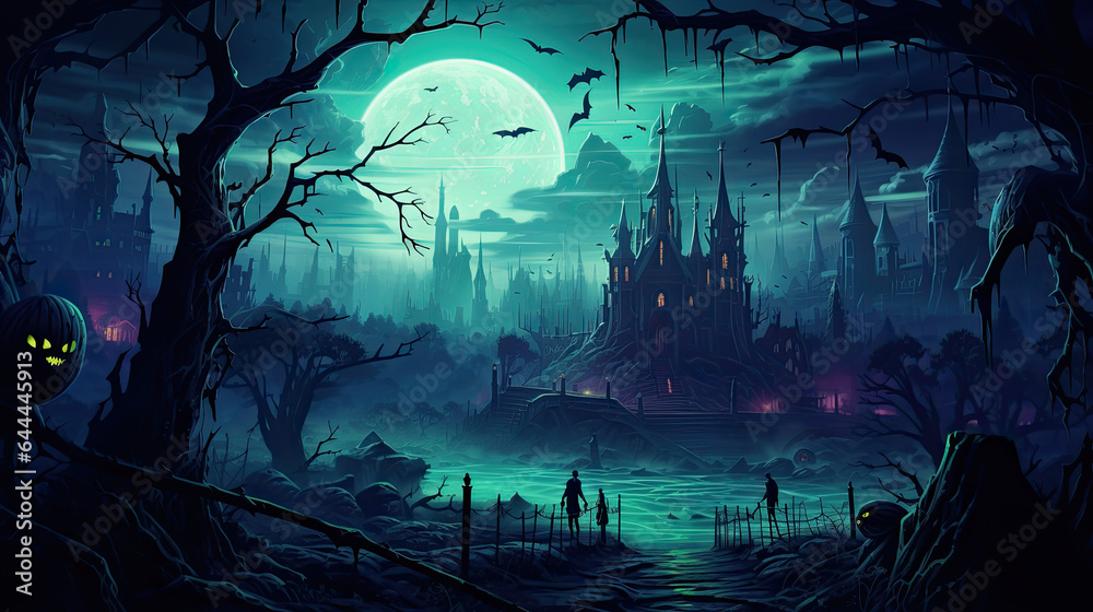 Scary Halloween castle
