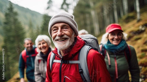 Group of seniors enjoying hiking in the mountains © Milena