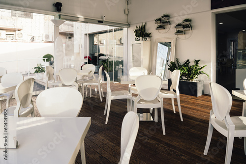 Empty cafe or bar interior  daytime
