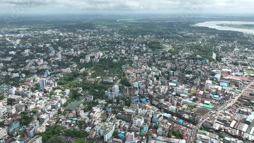 Aerial view of Barisal city, Barisal, Bangladesh. photo