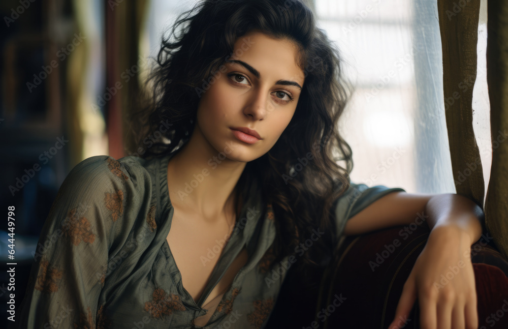 Fototapeta premium Closeup of a young beautiful woman