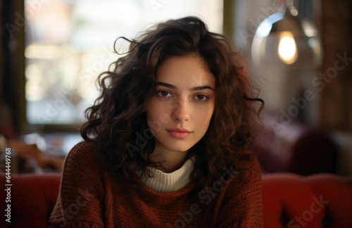 Closeup of a young beautiful woman
