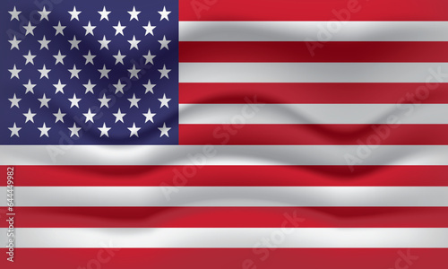 american flag waving vector illustration