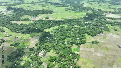 Aerial view of agriculture and jute field in Barisal, Bangladesh. photo