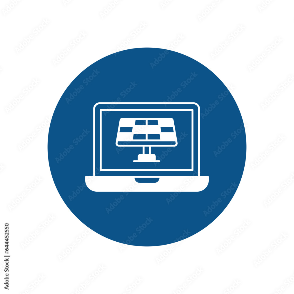 Laptop charge via solar Vector Icon which can easily modify or edit

