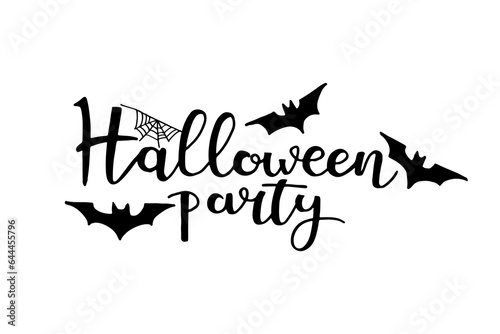 Halloween party black lettering. Vector
