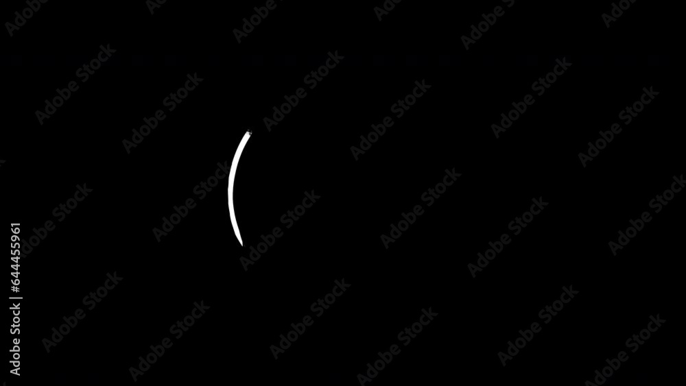 Hand drawn circle on black background.