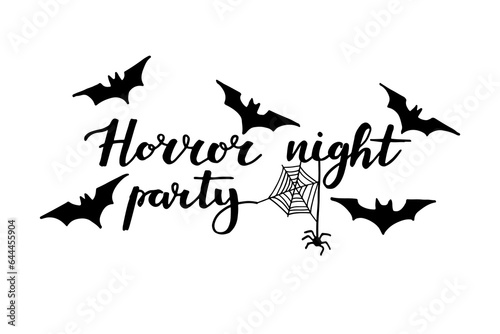 Halloween party black lettering. Vector
