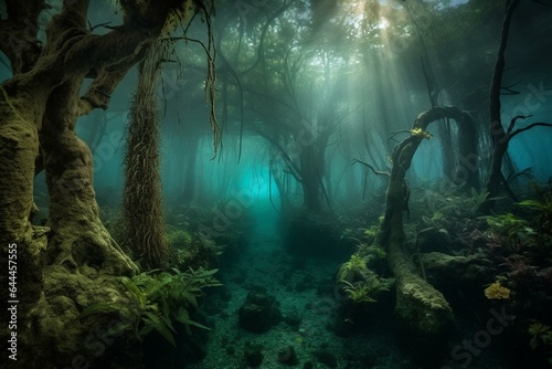 magical underwater forest. Generative AI
