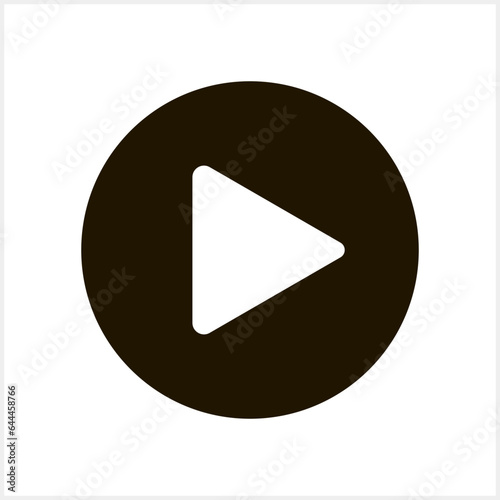 Play button icon Stencil pictogram Vector stock illustration EPS 10