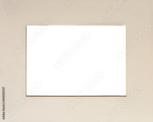 A passepartout photo frame bordering a blank space.
