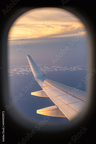 Breathtaking view through airplane window photo