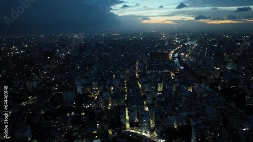 Aerial view of Dhaka cityscape, Dhaka, Bangladesh. photo