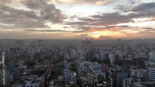 Aerial view of Dhaka cityscape, Dhaka, Bangladesh. photo