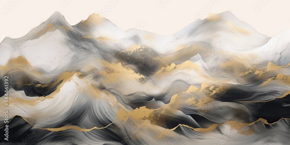 Obraz premium AI Generated. AI Generative. Watercolor drawing painting mountains landscape background. Outdoor nature adventure travel hiking trekking inspiration. Graphic Art