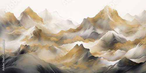 AI Generated. AI Generative. Watercolor drawing painting mountains landscape background. Outdoor nature adventure travel hiking trekking inspiration. Graphic Art