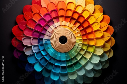 A creative concept employing a distinctive color wheel concept. Generative AI