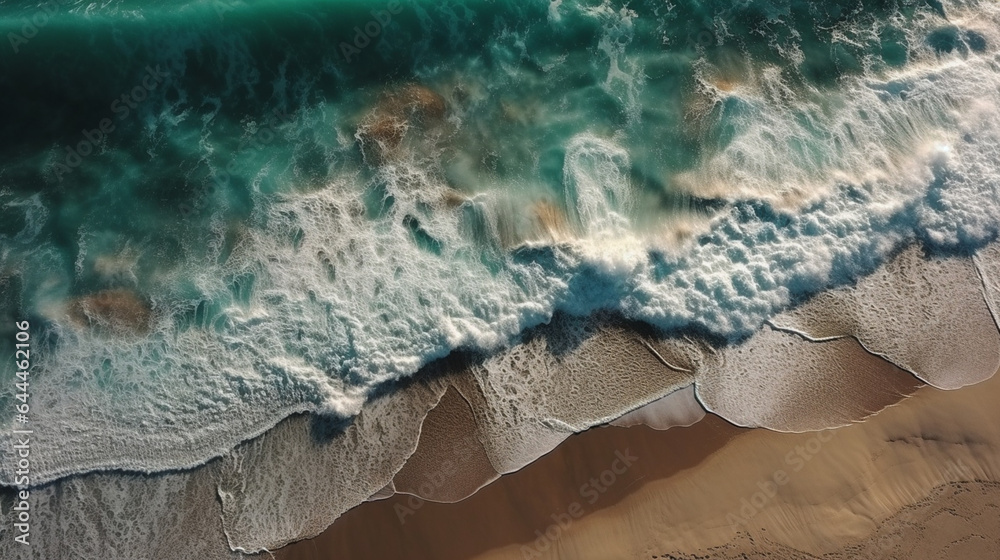 Summer seascape beautiful waves, blue sea water in sunny day. Generative AI Summer seascape beautiful waves, blue sea water in sunny day. Generative AI