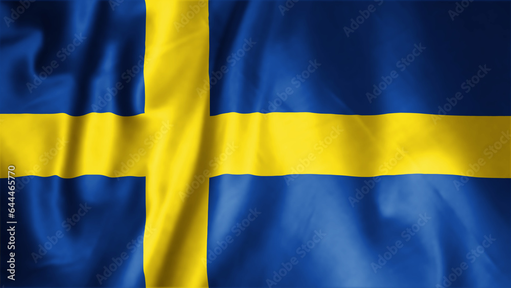 Flag of Sweden, Fabric realistic flag, Sweden Independent Day flag Flag of Sweden, Fabric realistic flag, Sweden Independent Day flag