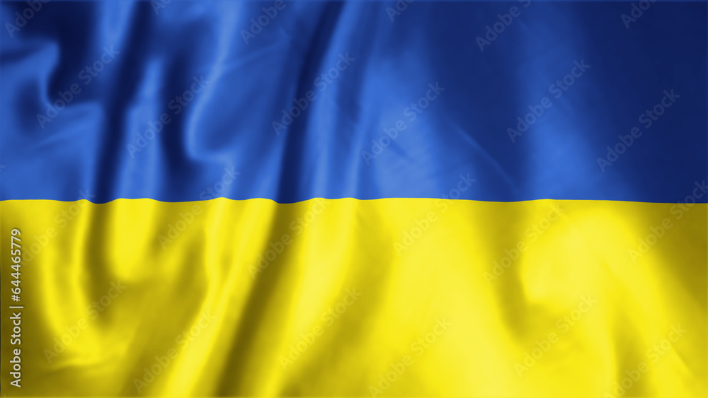 Flag of Ukraine, Fabric realistic flag, Ukraine Independent Day flag Flag of Ukraine, Fabric realistic flag, Ukraine Independent Day flag