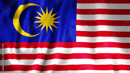 Flag of Malaysia, Fabric realistic flag, Malaysia Independent Day flag