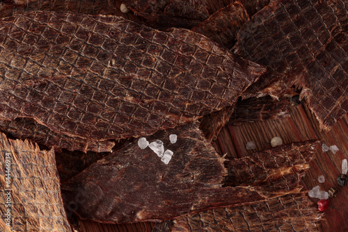 Top View of Dried Pepper Beef Jerky