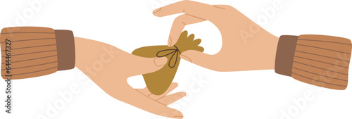 Hand Holding Cloth Pouch