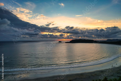 Drone footage of a Sunset in a tropical paradise. 