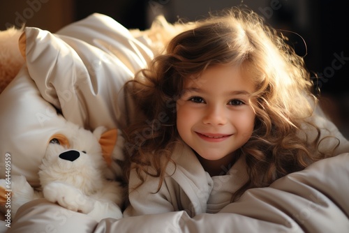 girl with soft toy bear 