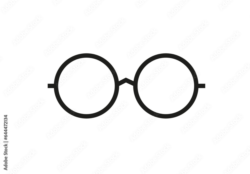 vector black frame glasses flat icon on isolated vector black frame glasses flat icon on isolated