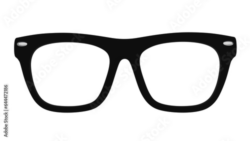 Black sunglasses without lenses isolated on transparent and white background. Glasses concept. 3D render