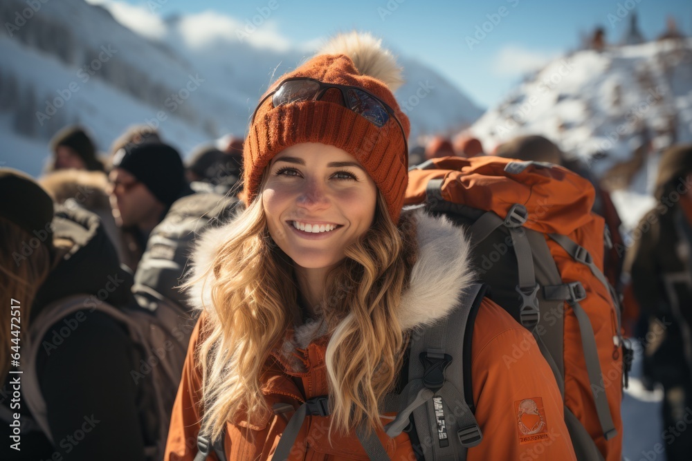 Girl hiking in the mountains Girl hiking in the mountains