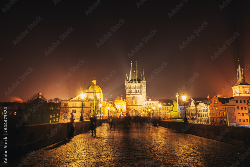 プラハのクリスマスの夜景