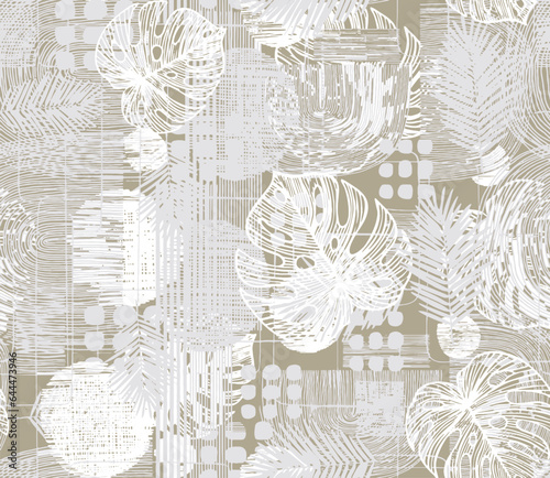 Bleeding floral seamless pattern. Distorted meadow spring flowers. Watercolor paints texture. Elegant feminine nature motif. Trendy blurred botanical design.