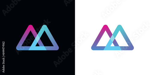 Vector Triangles Logo with Elegant Gradient and Rounded Corners – Perfect for Business Symbol, Triangle Icon.