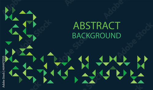 Background with green triangles, vector illustration.