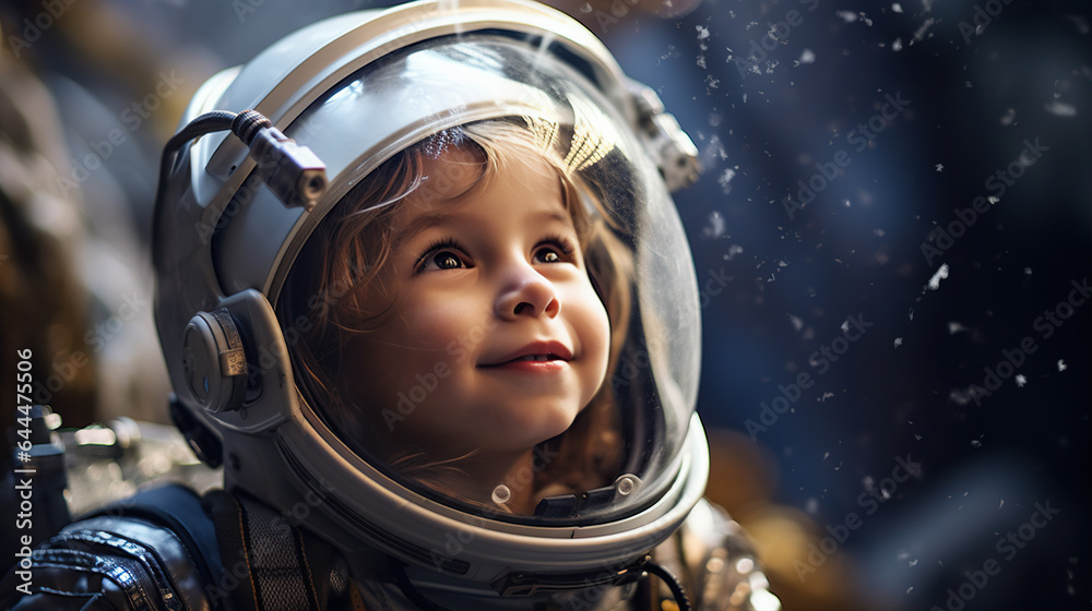 Aspiring Astronaut: An image of a child donning an astronaut suit Aspiring Astronaut: An image of a child donning an astronaut suit