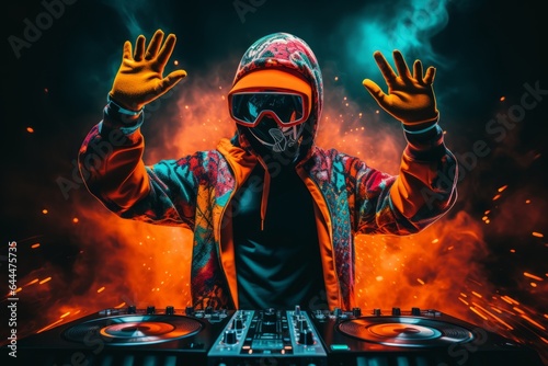 Dj night dance club disco musician stage party mixing music