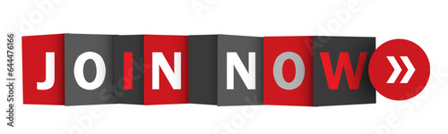 JOIN NOW red and gray vector web button