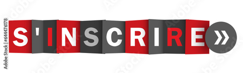 S'INSCRIRE (REGISTER in French) red and gray vector web button