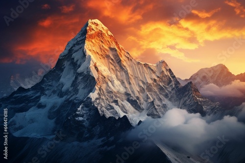 Sunrise over the alps mountains