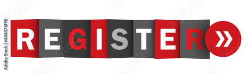REGISTER red and gray vector web button