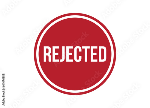 rejected red vector banner illustration isolated on white background