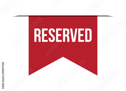 reserved red vector banner illustration isolated on white background