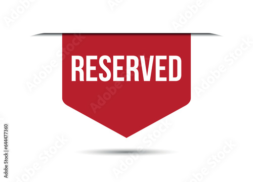 reserved red vector banner illustration isolated on white background