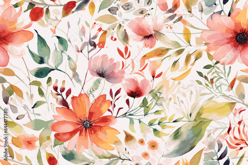 Vector seamless pattern. Pretty pattern in small flower. Small red flowers. White background. Ditsy floral background. The elegant the template for fashion prints.